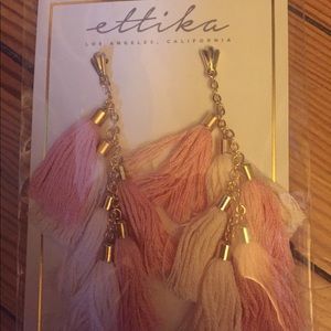 Coral pink tassel Earrings BRAND NEW !